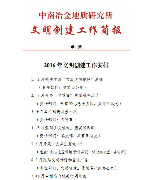文明創(chuàng)建工作簡報(bào)第6期